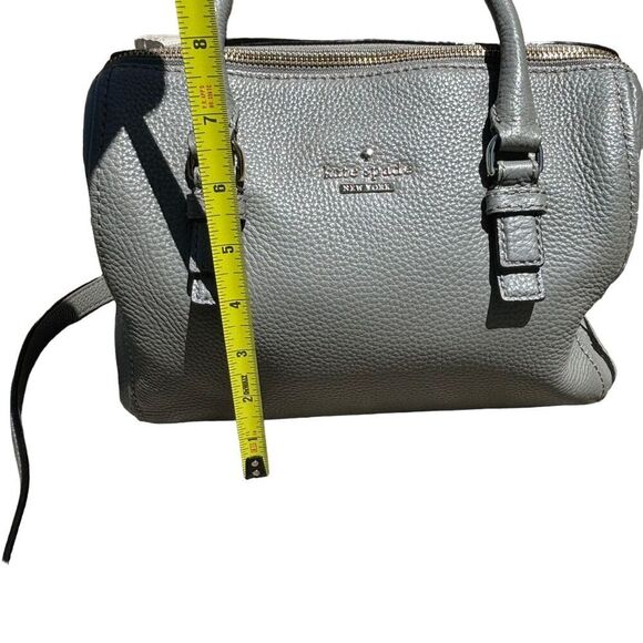 Kate Spade Jackson Street Leather Satchel Crossbody Bag Gray Adjustable Strap - Picture 16 of 16